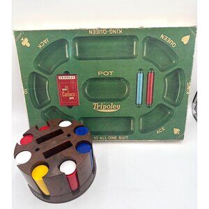 Tripoley By Cadaco - Classic Family Card & Board Game Set With Chips